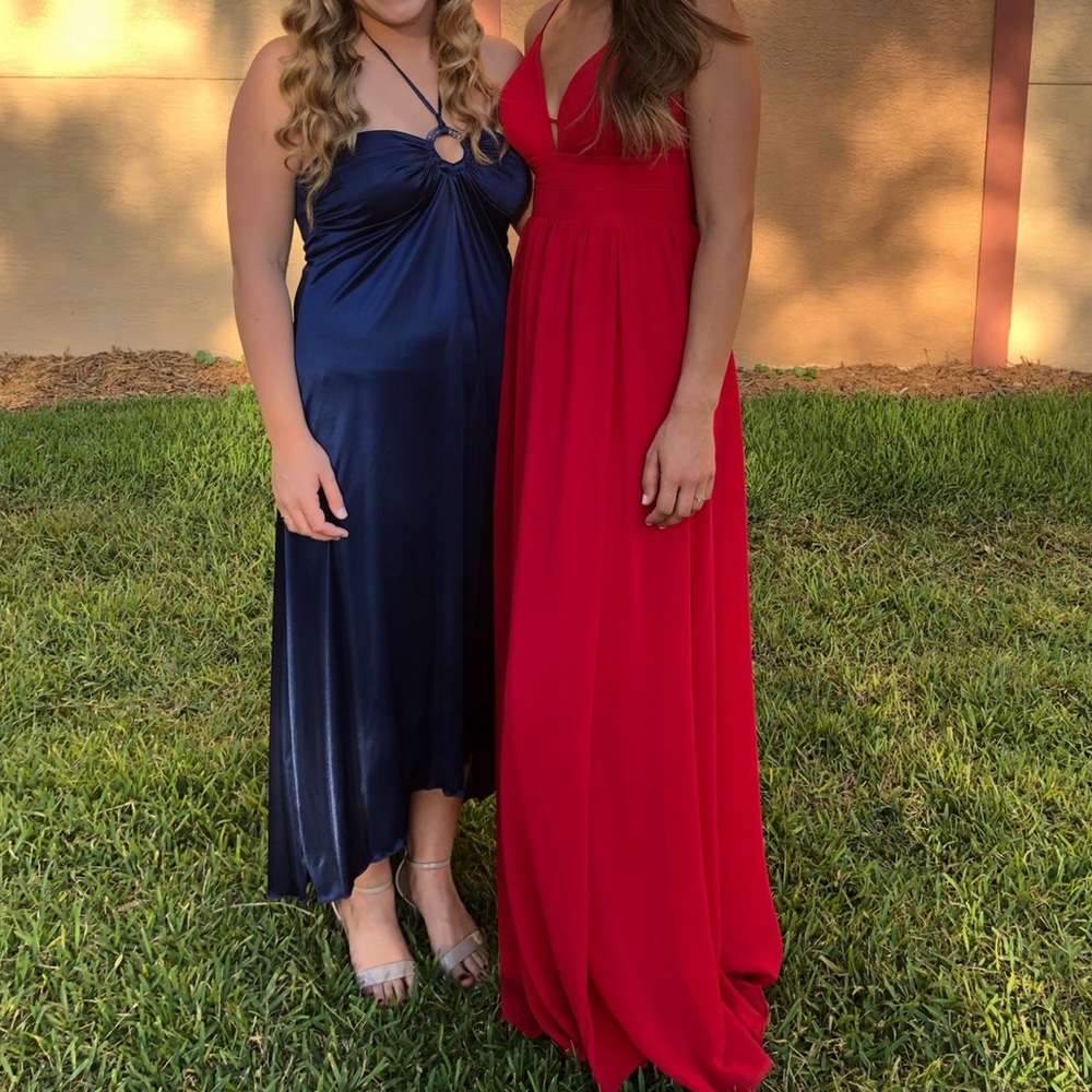 Blue Halter Formal Dress